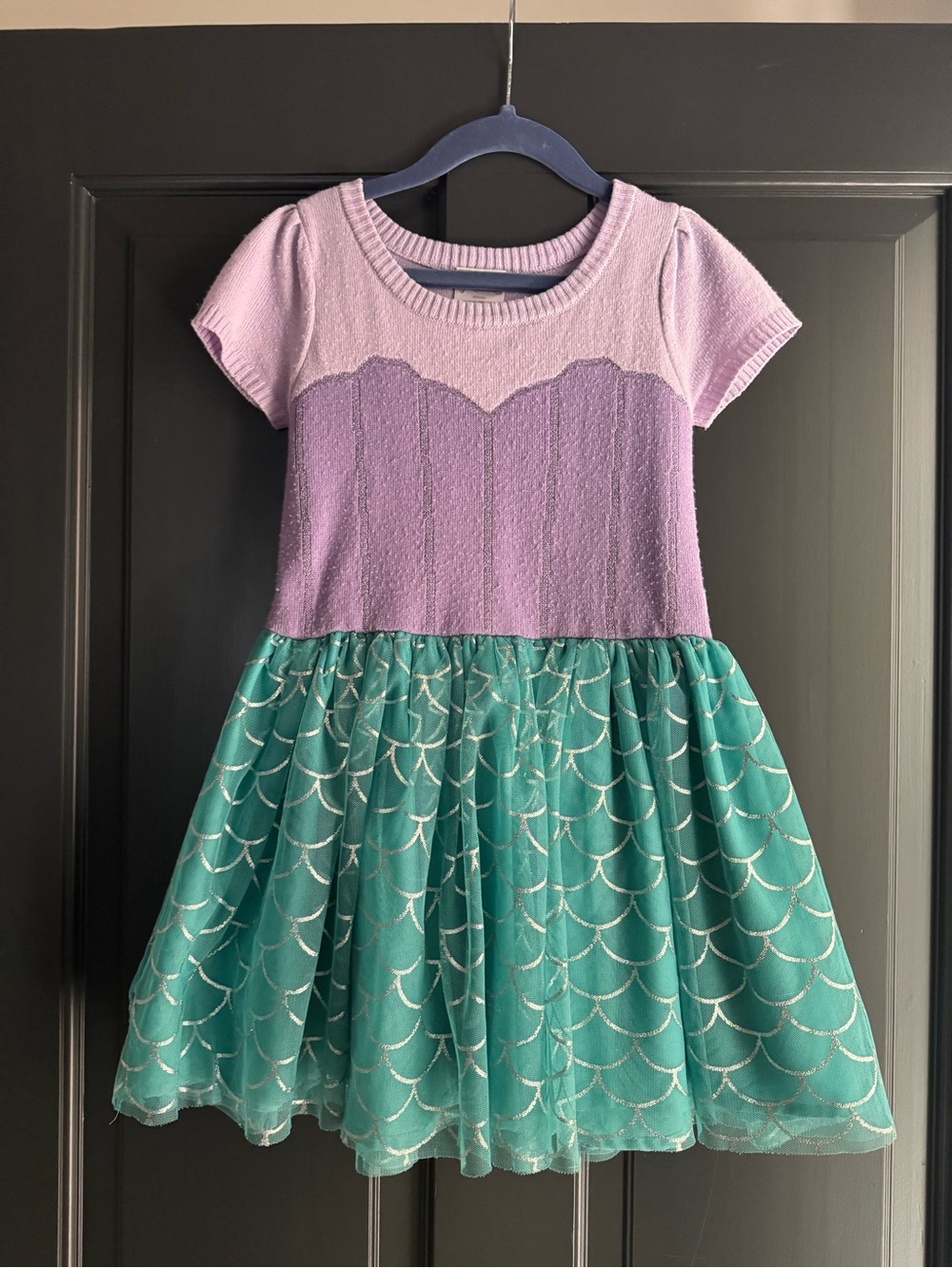 Disney Princess Short Sleeve Sweater Dress Tulle Skirt Ariel 4T